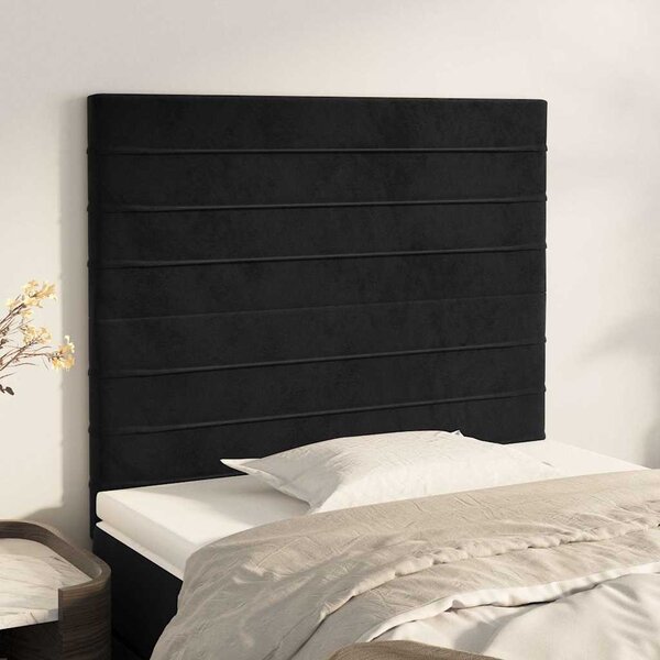 Čelo postele černé 80x5x118/128 cm sametové 3116504
