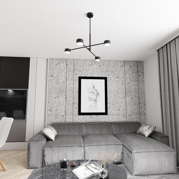 Stropní svítidlo NATSU 4 – černé, 4× GX53, šířka 64 cm