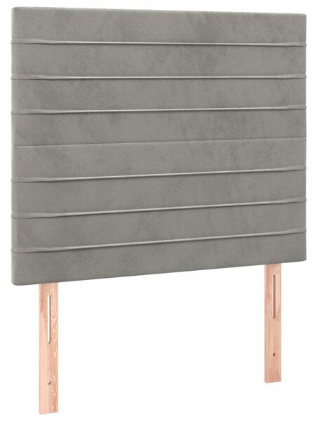Čelo postele světle šedé 100x5x118/128 cm sametové 3116514