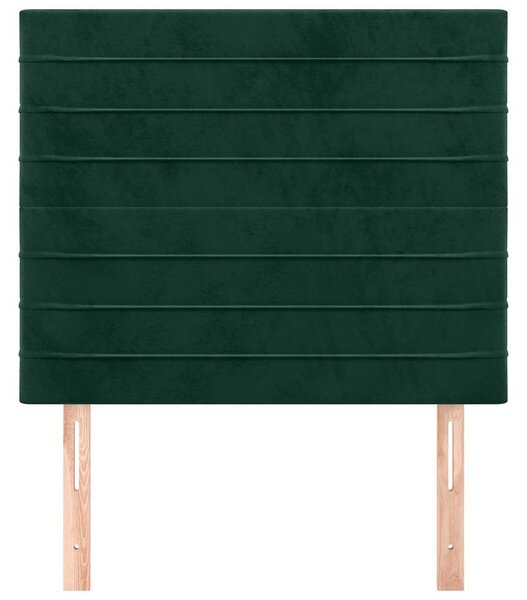 Čelo postele tmavě zelené 80x5x118/128 cm sametové 3116505
