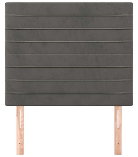 Čelo postele tmavě šedé 80x5x118/128 cm sametové 3116503