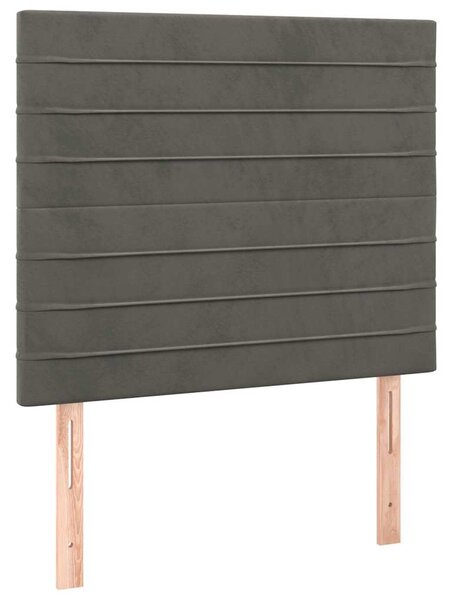 Čelo postele tmavě šedé 80x5x118/128 cm sametové 3116503