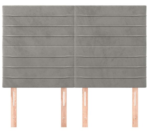 Čelo postele světle šedé 144x5x118/128 cm sametové 3116520