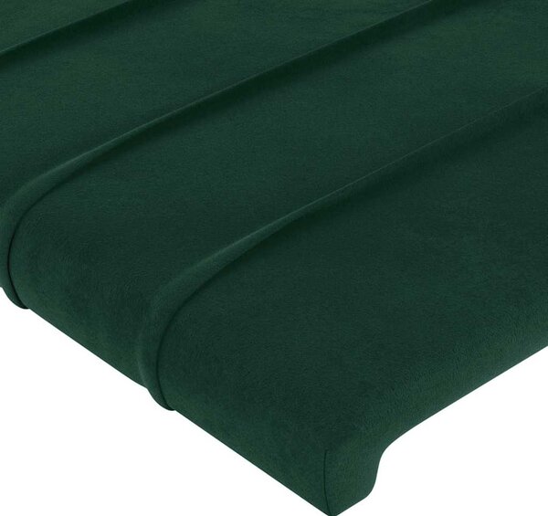 Čelo postele tmavě zelené 144x5x118/128 cm sametové 3116523