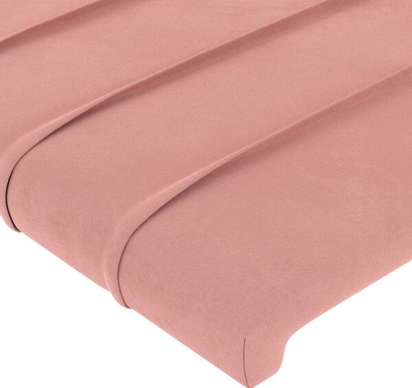 Čelo postele typu ušák růžová 163x23x118/128 cm samet 3118155