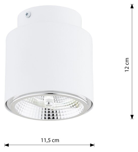 Stropní svítidlo NANO 1 – bílé, 1× GU10 AR111, šířka 12 cm