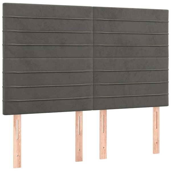 Čelo postele tmavě šedé 144x5x118/128 cm sametové 3116521