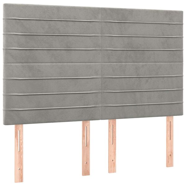 Čelo postele světle šedé 144x5x118/128 cm sametové 3116520