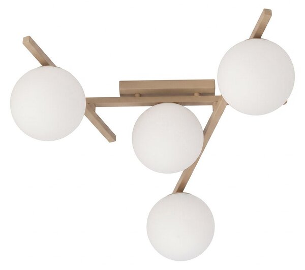 Stropní svítidlo SMART 4 – moka, opálové sklo, 4× E14, šířka 63 cm