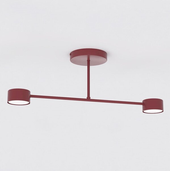 Stropní svítidlo HALO 2 – vínové, 2× GX53, šířka 60 cm