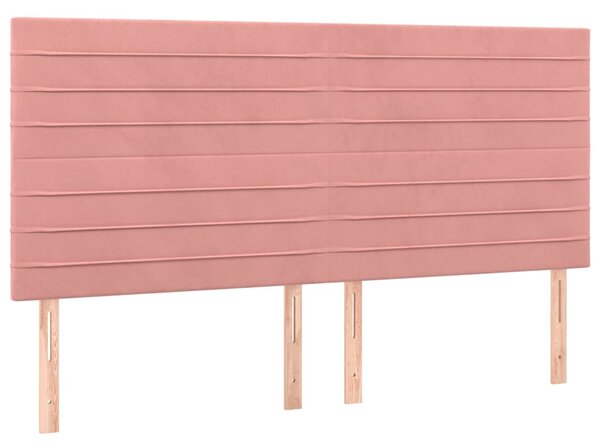 Čelo postele růžové 160x5x118/128 cm sametové 3116531