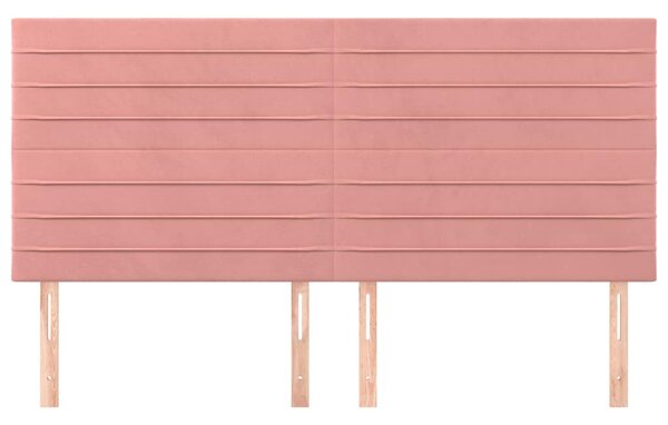 Čelo postele růžové 160x5x118/128 cm sametové 3116531