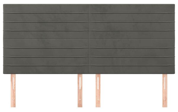 Čelo postele tmavě šedé 160x5x118/128 cm sametové 3116527