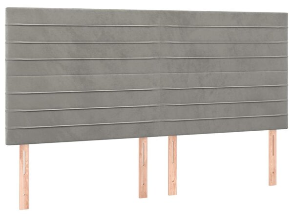 Čelo postele světle šedé 200 x 5 x 118/128 cm sametové 3116538