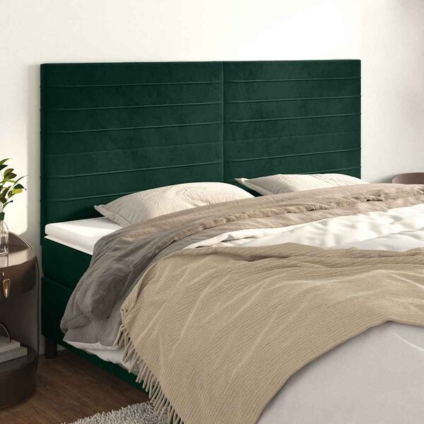 Čelo postele tmavě zelené 160x5x118/128 cm sametové 3116529
