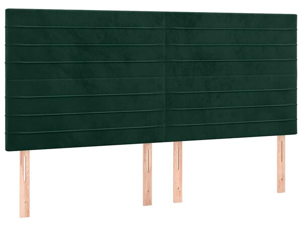 Čelo postele tmavě zelené 160x5x118/128 cm sametové 3116529