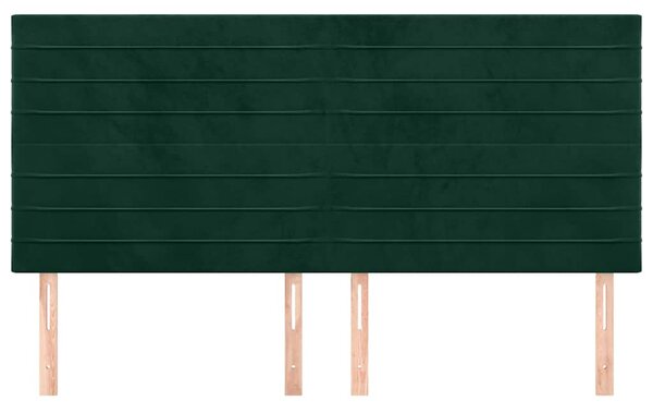 Čelo postele tmavě zelené 160x5x118/128 cm sametové 3116529