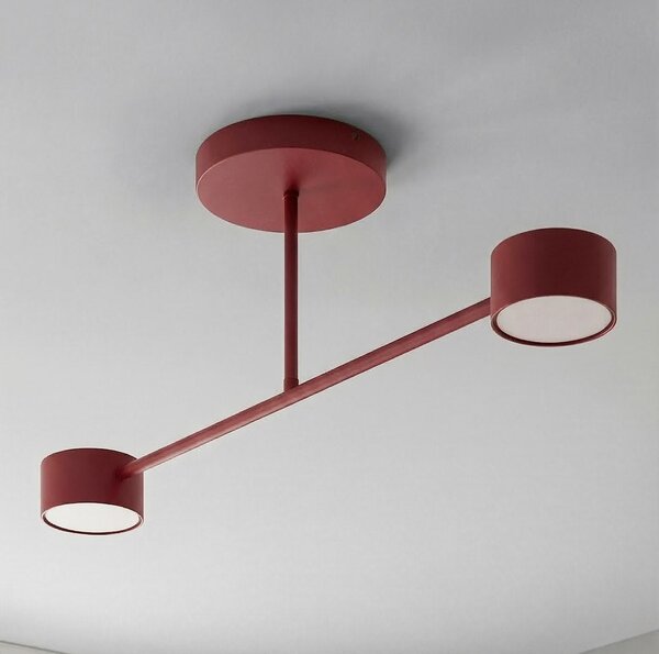 Stropní svítidlo HALO 2 – vínové, 2× GX53, šířka 60 cm