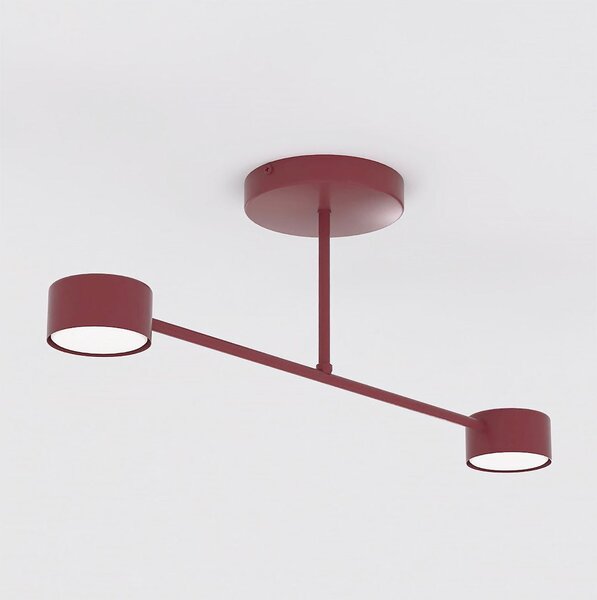 Stropní svítidlo HALO 2 – vínové, 2× GX53, šířka 60 cm