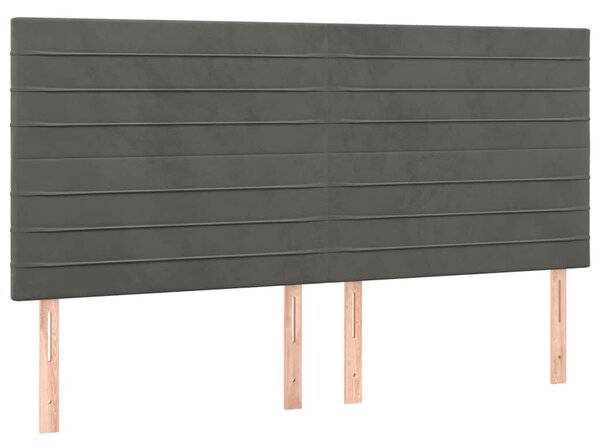 Čelo postele tmavě šedé 160x5x118/128 cm sametové 3116527