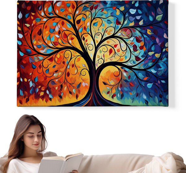 Obraz na plátně - Abstraktní strom života FeelHappy.cz Velikost obrazu: 40 x 30 cm