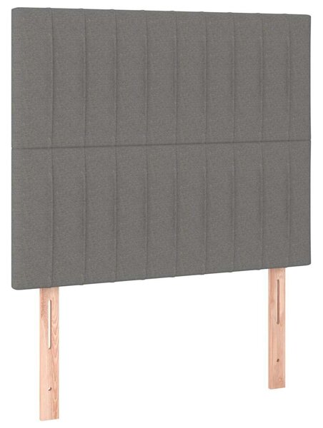 Čelo postele tmavě šedé 90x5x118/128 cm látkové 3116553