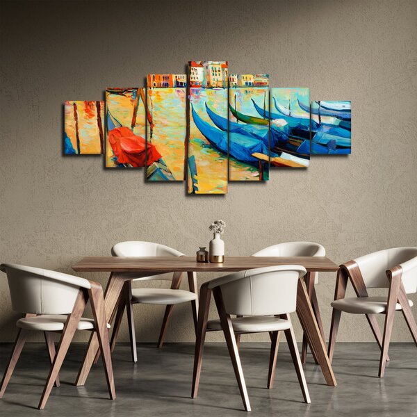 Obraz - Přístav v Benátkách (210x100 cm)