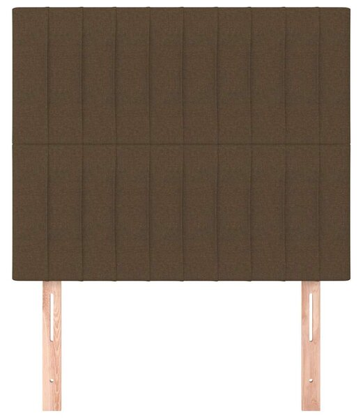 Čelo postele tmavě hnědé 80x5x118/128 cm látkové 3116547