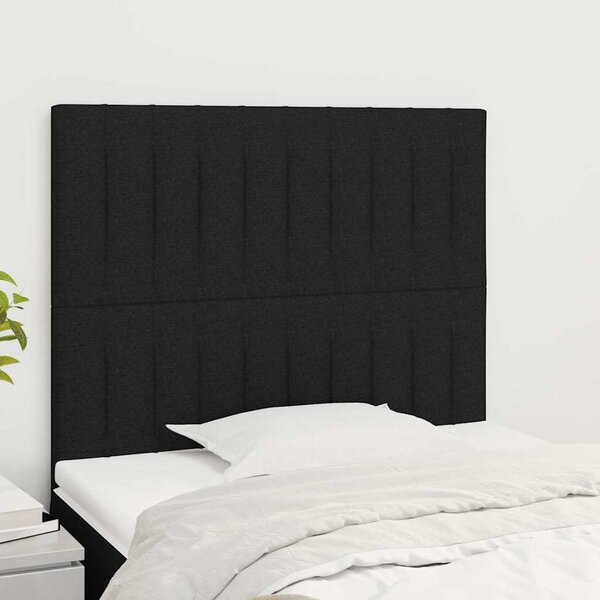 Čelo postele černé 80x5x118/128 cm látkové 3116546