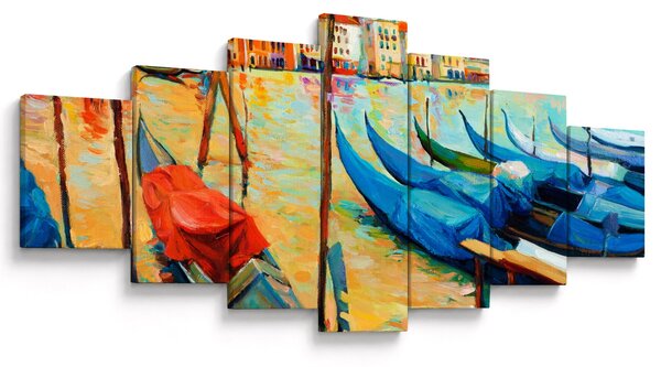 Obraz - Přístav v Benátkách (210x100 cm)