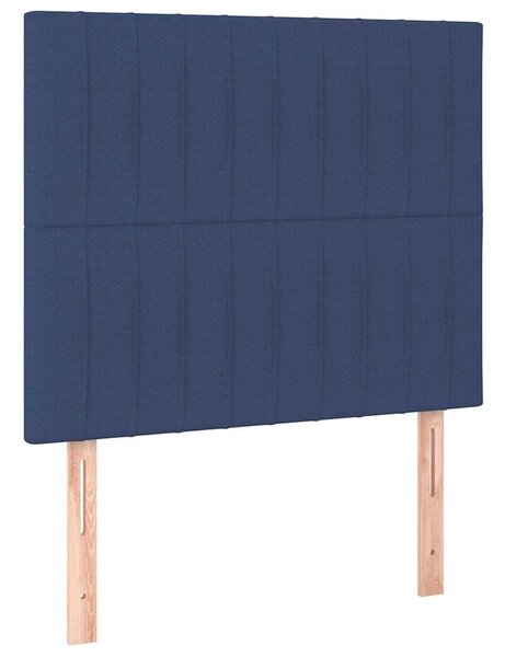 Čelo postele modré 80x5x118/128 cm látkové 3116550