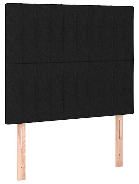 Čelo postele černé 80x5x118/128 cm látkové 3116546