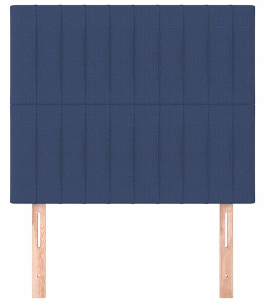 Čelo postele modré 80x5x118/128 cm látkové 3116550