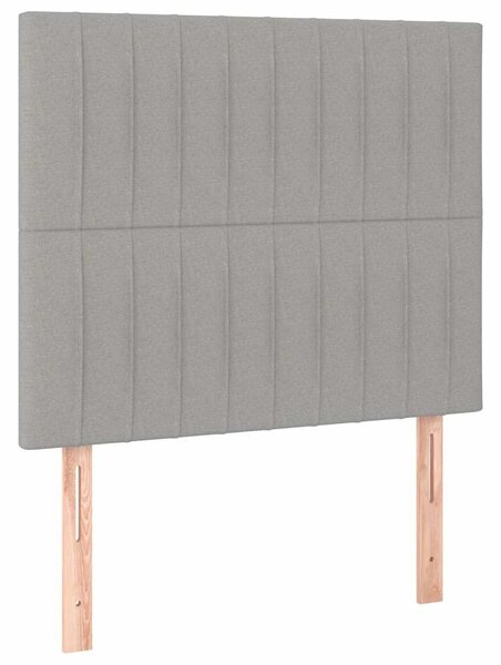 Čelo postele světle šedé 90x5x118/128 cm látkové 3116552