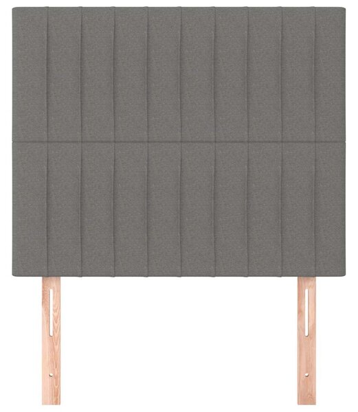 Čelo postele tmavě šedé 90x5x118/128 cm látkové 3116553