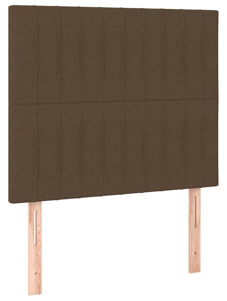 Čelo postele tmavě hnědé 80x5x118/128 cm látkové 3116547