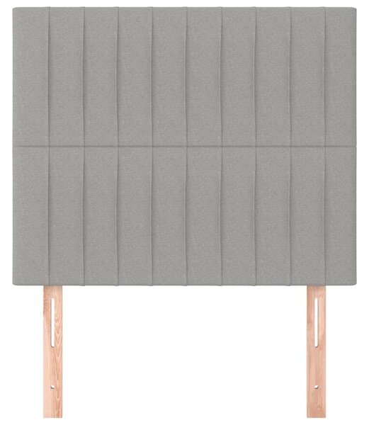 Čelo postele světle šedé 90x5x118/128 cm látkové 3116552
