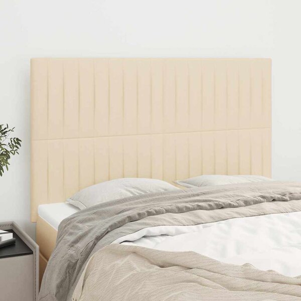 Čelo postele krémové 144x5x118/128 cm látkové 3116573