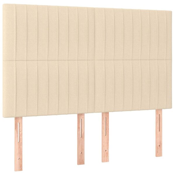 Čelo postele krémové 144x5x118/128 cm látkové 3116573