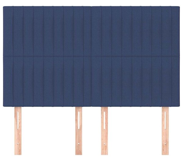 Čelo postele modré 144x5x118/128 cm látkové 3116574