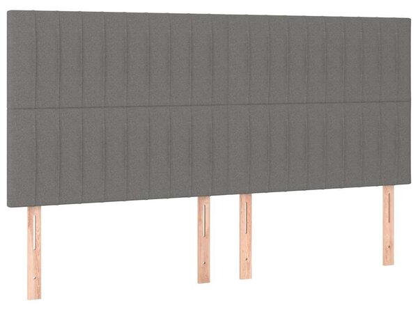Box spring postel s matrací a LED tmavě šedá 200x200 cm textil 3135062