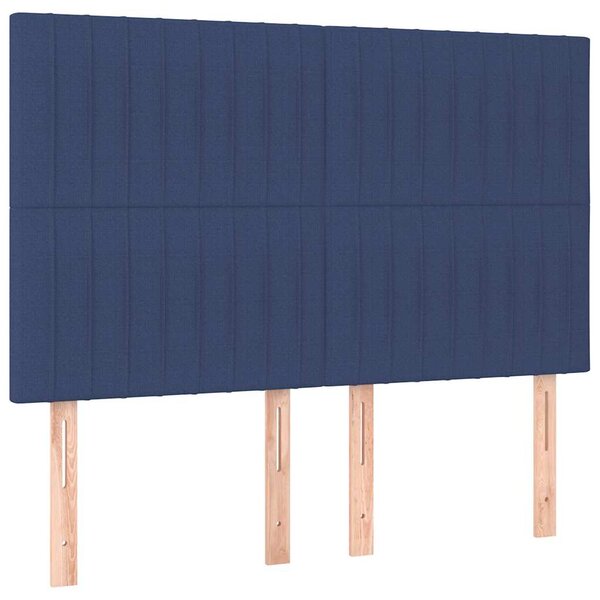 Čelo postele modré 144x5x118/128 cm látkové 3116574
