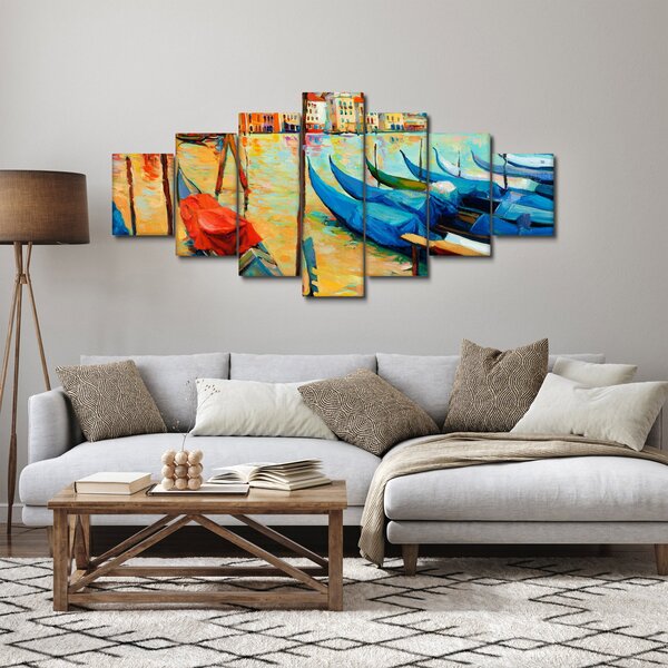 Obraz - Přístav v Benátkách (210x100 cm)