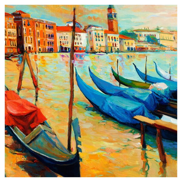 Obraz - Přístav v Benátkách (30x30 cm)