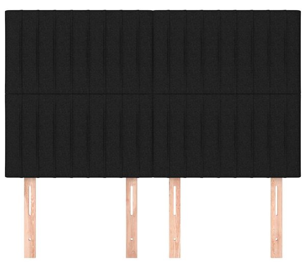 Čelo postele černé 144x5x118/128 cm látkové 3116570