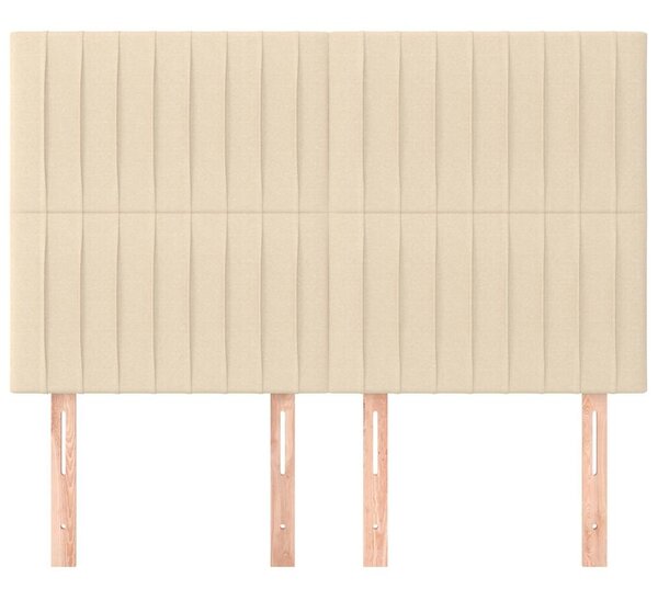 Čelo postele krémové 144x5x118/128 cm látkové 3116573