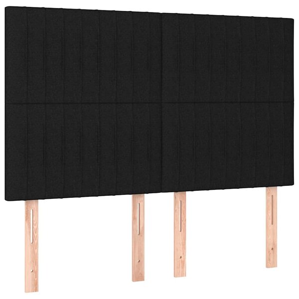 Čelo postele černé 144x5x118/128 cm látkové 3116570
