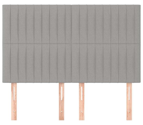 Čelo postele světle šedé 144x5x118/128 cm látkové 3116568