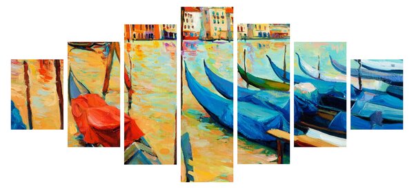 Obraz - Přístav v Benátkách (210x100 cm)