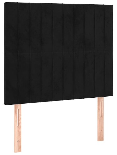 Čelo postele černé 100x5x118/128 cm sametové 3116614